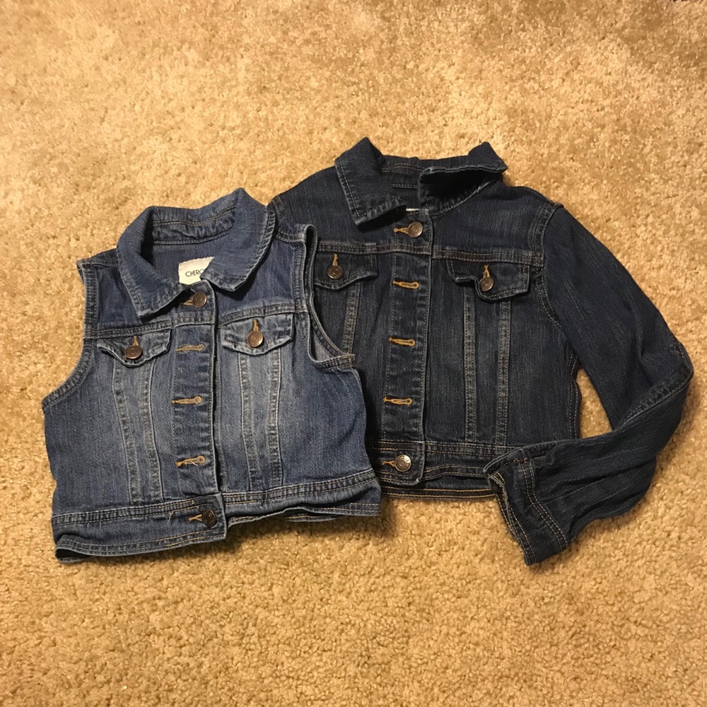 Denim jacket and vest set!